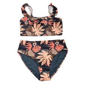 Senita Athletics Mirage High Waisted Bottoms Isla Ruffle Swim Top Bikini Medium